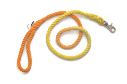 Rope Dog Leash (Color: Orange and Yellow, size: 4 ft)