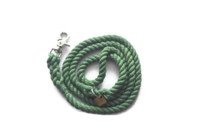 Single Color Rope Dog Leash (Color: Green, size: 5 ft)