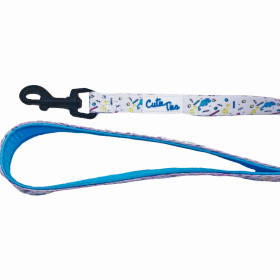 Cutie Ties Fun Design Dog Leash (Color: Dino Doggy White, size: large)