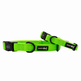 Sassy Woof Dog Collars (Color: Neon Green, size: small)