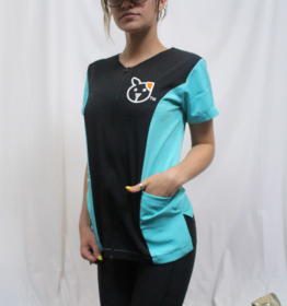Grooming Smocks - Color Variety (Color: Black/Turquoise, size: medium)