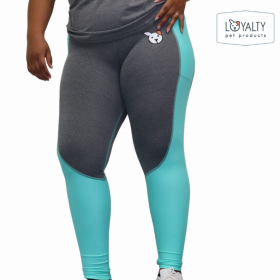 FurResist Leggings (Color: Gray and Turquoise, size: SM)