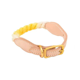 Luxe Royal Leather Rope Collar (Color: Corn)