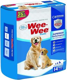 Four Paws Wee Wee Pads Original (size: 14 Pack (22" Long x 23" Wide))