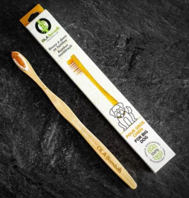 Bamboo Toothbrush for Pet - (Pack of 6) (Color: Orange, size: Large Dog)