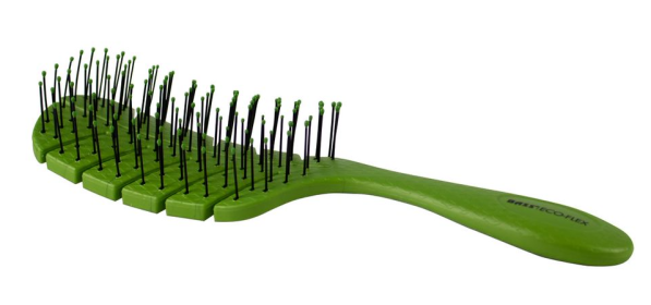 Bass Brushes- The BIO-FLEX  Detangling Pet Brush Leaf Shape (Color: Green)