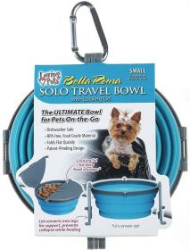 Loving Pets Bella Roma Blue Travel Bowl (size: 1 count - Small)
