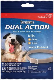 Sergeants Dual Action Flea and Tick Collar II for Dogs (Style: Neck Size 20.5")