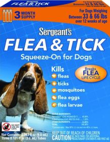 Sergeants Flea and Tick Squeeze-On Dog (Style: 33-66lb)
